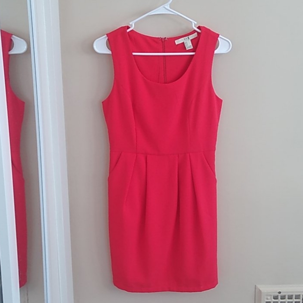 Coral red sheath dress